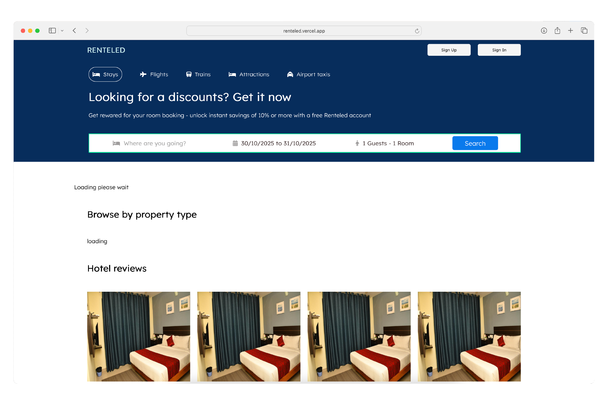 Renteled website and app development project